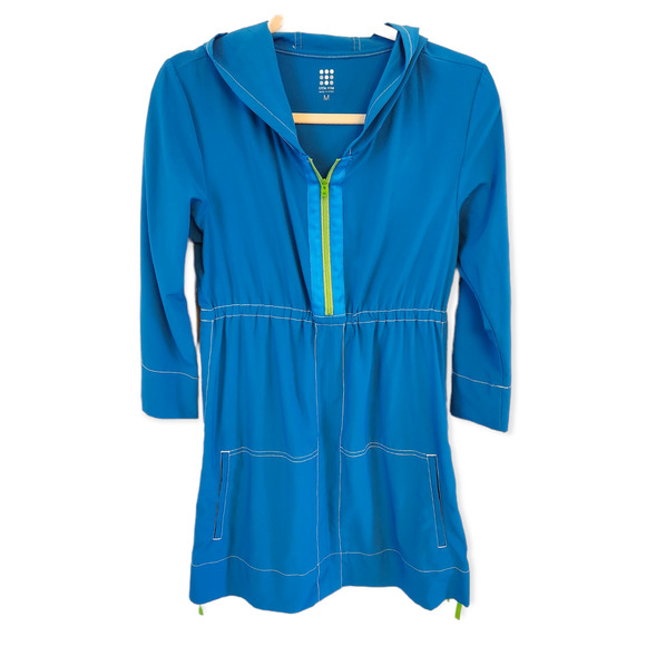 Title nine Dresses & Skirts - Title Nine Women's Turquoise Hooded Athletic Dress Size Medium